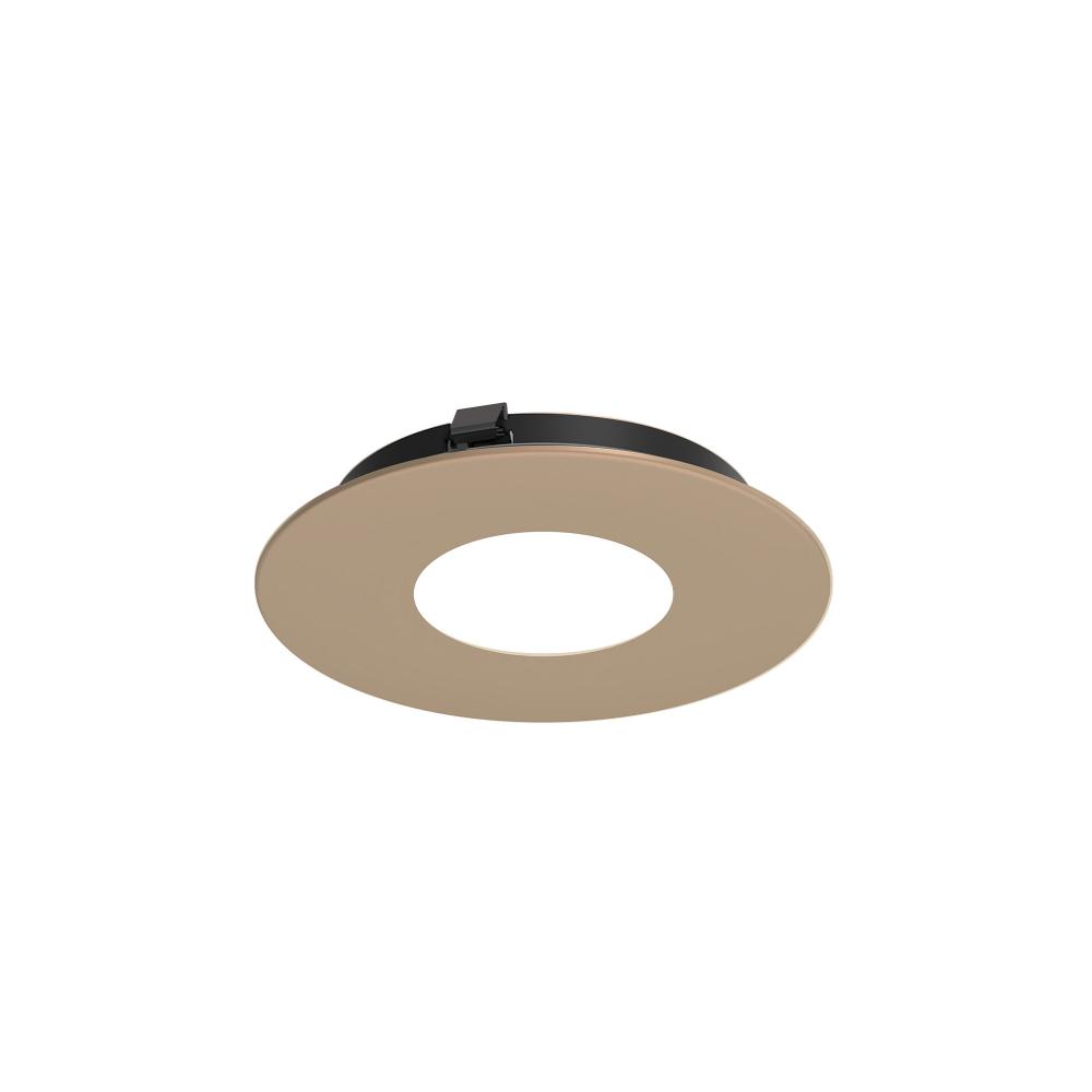 3" Apollo Round Flanged Pinhole Trim, Wheat Diffused Finish
