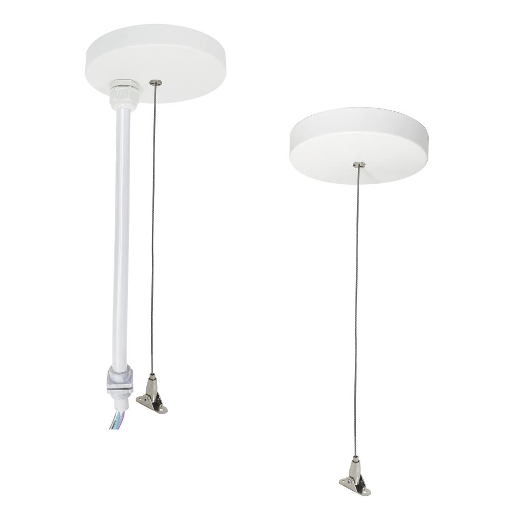 20' Pendant Power & Aircraft Mounting Kit for NLUD Series, White Finish, wired for EM