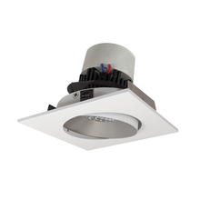 Nora NPR-4SC27XHZMPW - 4" Pearl LED Square Adjustable Cone Retrofit, 1000lm / 12W, 2700K, Haze Reflector / Matte Powder
