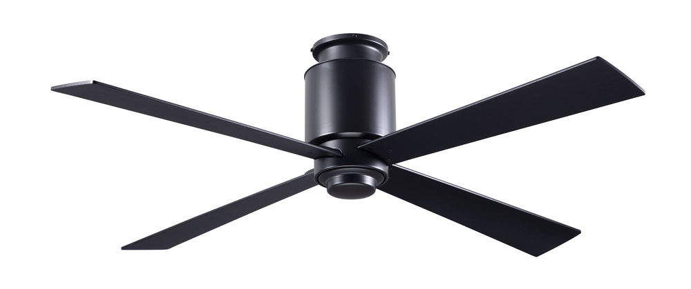 Lapa Flush Fan; Dark Bronze Finish; 50" Nickel Blades; No Light; Wall Control with Remote Handse