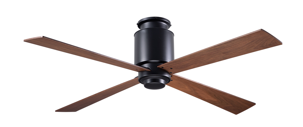 Lapa Flush Fan; Dark Bronze Finish; 50" Mahogany Blades; No Light; Wall Control with Remote Hand