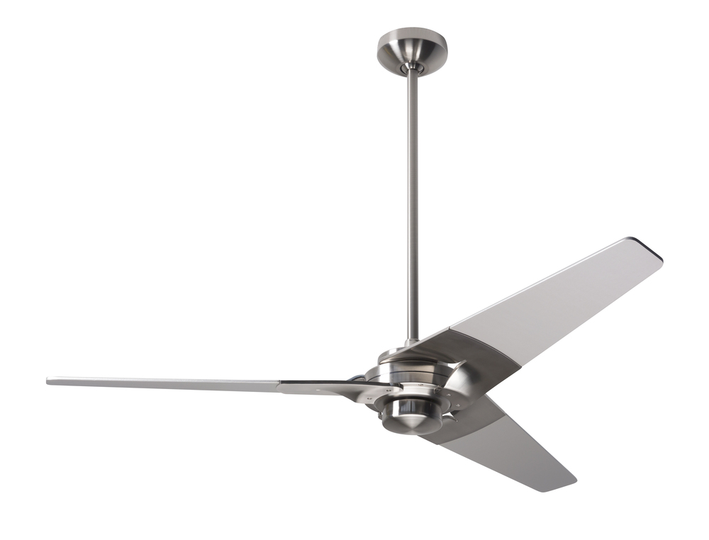Torsion Fan; Bright Nickel Finish; 52" Graywash Blades; No Light; Wall Control with Remote Hands