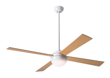 Modern Fan Co. BAL-GW-42-MP-652-005 - Ball Fan; Gloss White Finish; 42" Maple Blades; 20W LED; Wall Control with Remote Handset (2-wir