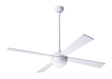 Modern Fan Co. BAL-GW-42-AL-NL-004 - Ball Fan; Gloss White Finish; 42" Aluminum Blades; No Light; Fan Speed and Light Control (2-wire