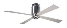 Modern Fan Co. LAP-FM-BN-50-SV-NL-004 - Lapa Flush Fan; Bright Nickel Finish; 50" Silver Blades; No Light; Fan Speed and Light Control (