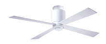 Modern Fan Co. LAP-FM-GW-50-NK-NL-005 - Lapa Flush Fan; Gloss White Finish; 50" Nickel Blades; No Light; Wall Control with Remote Handse