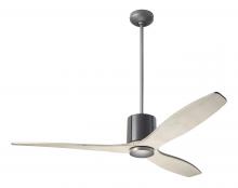 Modern Fan Co. LLX-GTGY-54-WW-NL-CC - LeatherLuxe DC Fan; Graphite Finish with Gray Leather; 54" Whitewash Blades; No Light; Wall/Remo