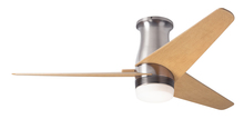 Modern Fan Co. VEL-FM-BN-48-MP-853-RC - Velo Flush DC Fan; Bright Nickel Finish; 48" Maple Blades; 17W LED; Handheld Remote Control