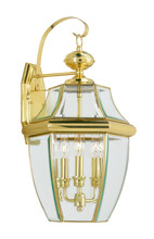 Livex Lighting 2351-02 - 3 Light PB Outdoor Wall Lantern