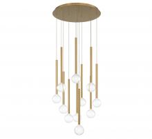 Lib & Co. US 10144-07 - Positano, 11 Light Round LED Chandelier, Plated Brushed Gold
