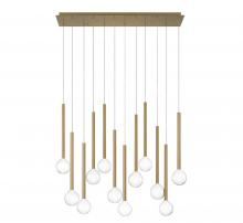 Lib & Co. US 10150-07 - Positano, 12 Light Linear LED Chandelier, Plated Brushed Gold
