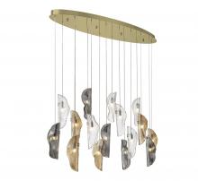 Lib & Co. US 10172-023-07 - Sorrento, 16 Light Oval LED Chandelier, Mixed, Gold Canopy