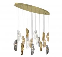 Lib & Co. US 10172-024-07 - Sorrento, 16 Light Oval LED Chandelier, Mixed with Copper Leaf, Gold Canopy