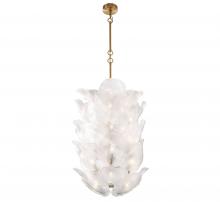 Lib & Co. US 12057-039 - Corato, 40 Light Chandelier, Brushed Brass with Translucent White Glass