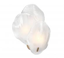 Lib & Co. US 12168-039 - Corato, 3 Light Wall Sconce, Brushed Brass with Translucent White Glass