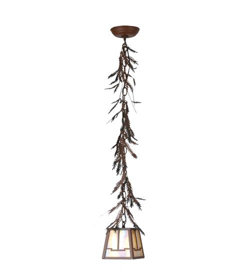 5.5"Sq Pine Branch Valley View Mini Pendant