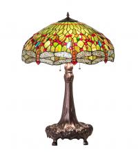 Meyda Blue 129745 - 31" High Tiffany Hanginghead Dragonfly Table Lamp