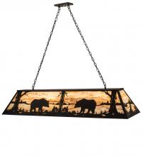 Meyda Blue 193481 - 60"L Bear at Lake Oblong Pendant