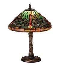 Meyda Blue 26683 - 16"H Tiffany Dragonfly w/ Twisted Fly Mosaic Base Accent Lamp