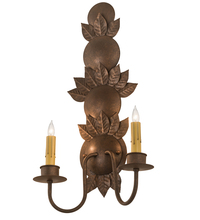 2nd Avenue Designs Blue 195003 - 12" Wide Tole Leaf 2 LT Wall Sconce