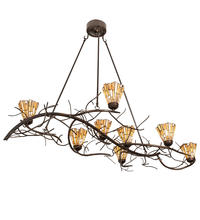 2nd Avenue Designs Blue 218102 - 61" Long Winter Solstice Delta 8 Light Oblong Chandelier