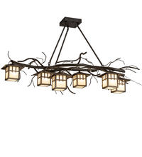 2nd Avenue Designs Blue 219670 - 51" Long Winter Solstice 6 Light Oblong Chandelier