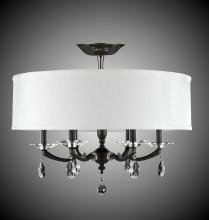 American Brass & Crystal FM5495-O-35S-37G-ST-HL - 24 inch Kensington Empire Drum Shade Flush Mount