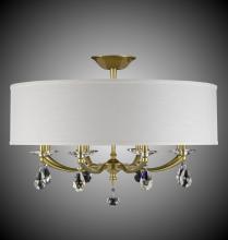 American Brass & Crystal FM5497-O-35S-ST-GL - 32 inch Kensington Empire Drum Shade Flush Mount
