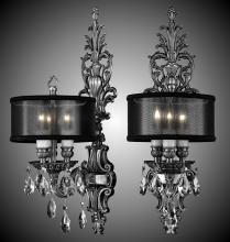 American Brass & Crystal WS9480-A-05S-ST-HL - 3 Light Shaded Extended Wall Sconce