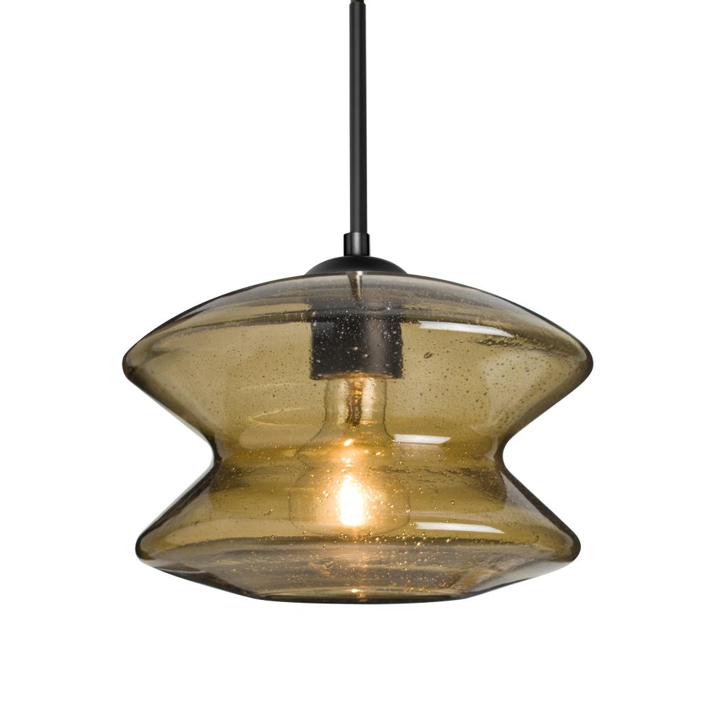 Besa, Zen Cord Pendant For Multiport Canopy, Latte Bubble, Black Finish, 1x8W LED Filament