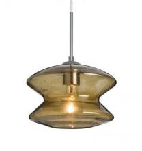 Besa Lighting 1JT-ZENLT-EDIL-BR - Besa, Zen Cord Pendant, Latte Bubble, Bronze Finish, 1x8W LED Filament