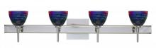 Besa Lighting 4SW-1858DW-CR-SQ - Besa Divi Wall With SQ Canopy 4SW Black Dicro Wavy Chrome 4x40W G9