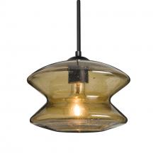Besa Lighting J-ZENLT-EDIL-BK - Besa, Zen Cord Pendant For Multiport Canopy, Latte Bubble, Black Finish, 1x8W LED Filament