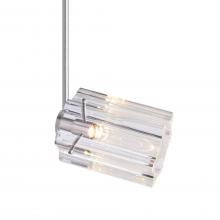Besa Lighting RSP-ICE4CL-LED-18-SN - Besa Ice 4 Spotlight with 18" stem, Clear Glass, Black Finish, 1x3W LED