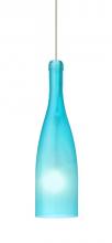 Besa Lighting RXP-1684BF-SN - Besa Pendant Botella 10 Satin Nickel Blue Frost 1x35W Halogen