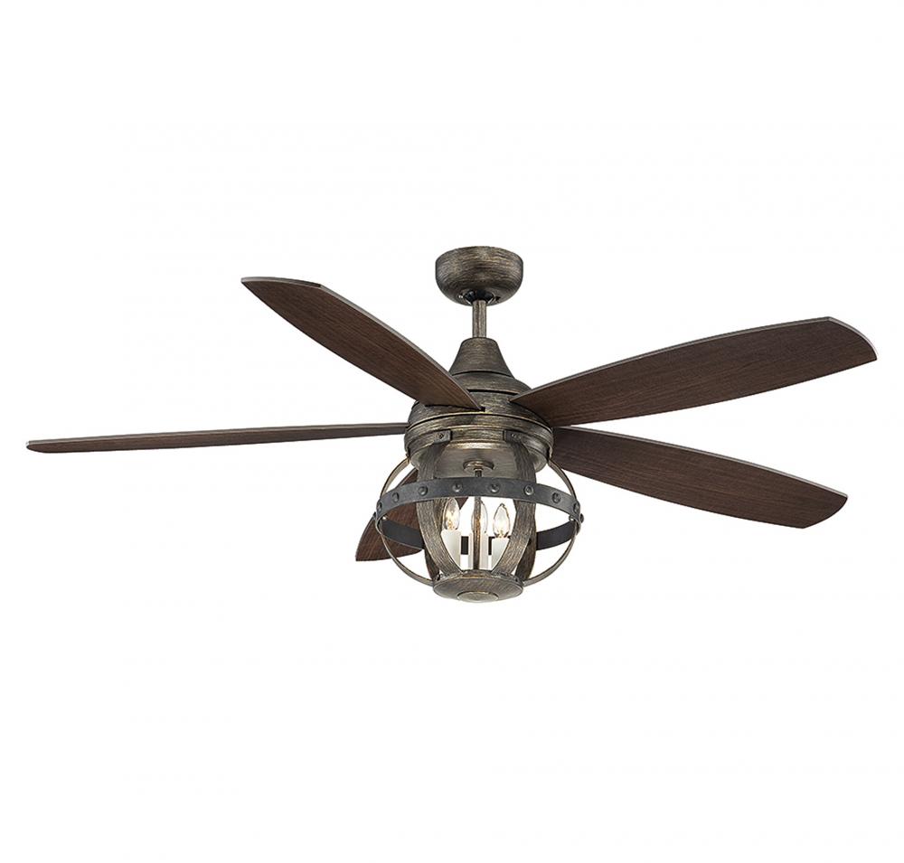 Alsace 52" 3-Light Ceiling Fan in Reclaimed Wood