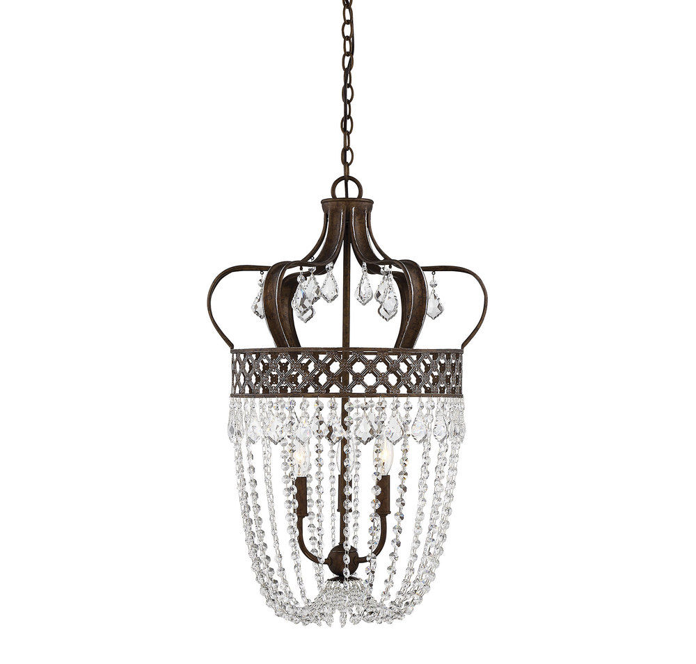 Rochelle 3 Light Crystal Pendant