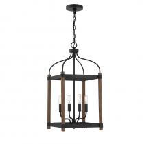 Savoy House 3-2245-4-191 - Eagen 4-Light Pendant in Darkwood with Black Accents