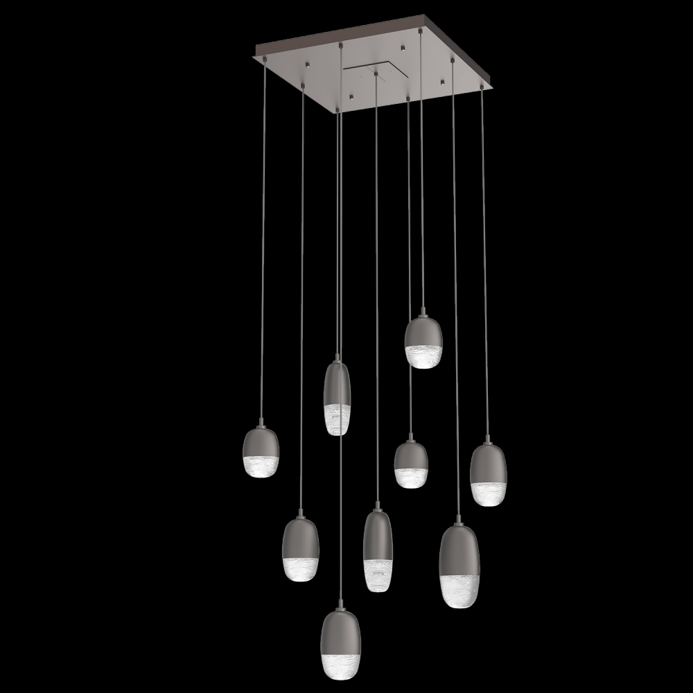 Pebble Square 9pc Multi-Pendant