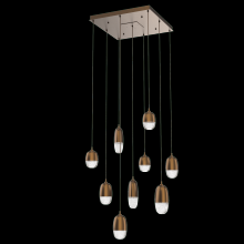 Hammerton CHB0079-09-FB-PC-C01-L3 - Pebble Square 9pc Multi-Pendant