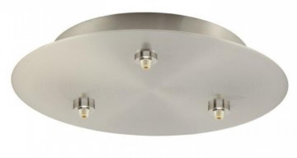 Canopy Low Voltage 3 Light EZ Jack 12" Round Polished Nickel for LED