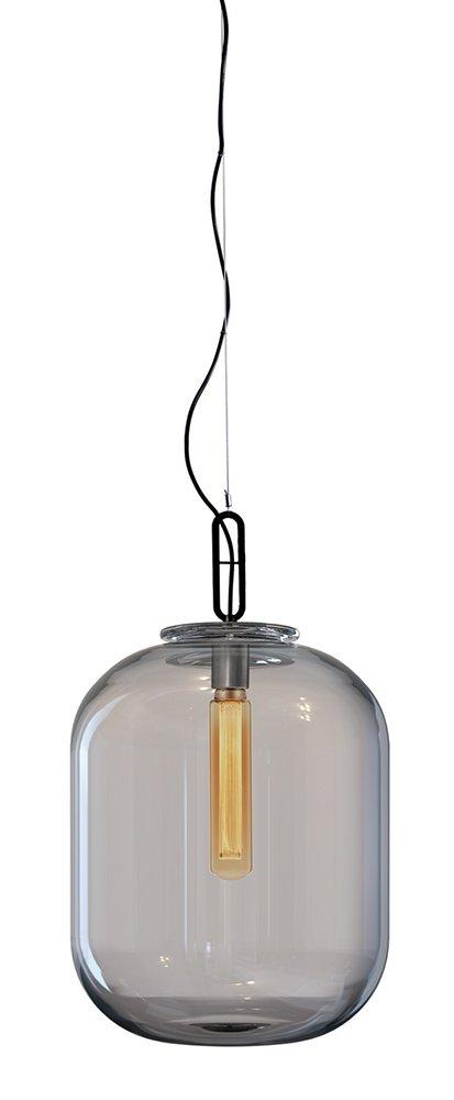 Pendant Max 14" Amber Glass Brushed Brass Finish E26 LED 6W Edison ST58 2700K