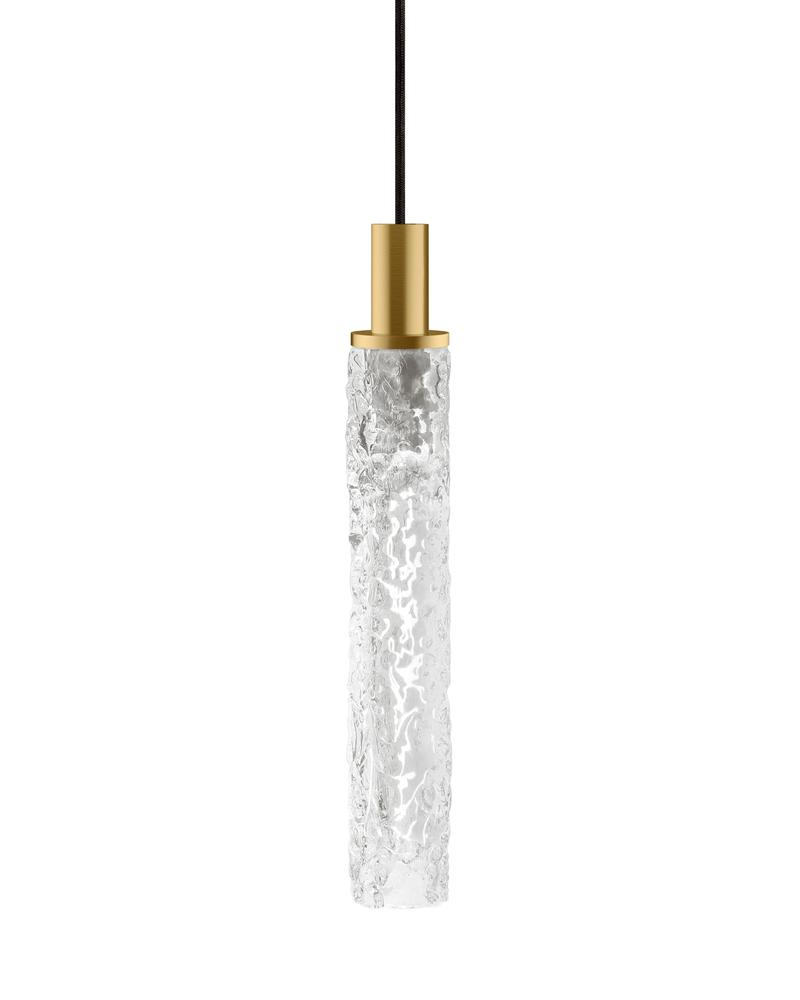 Pendant Firenze Clear Brushed Brass E26 LED 8W T10 300mm 700lm 2700K Monopoint
