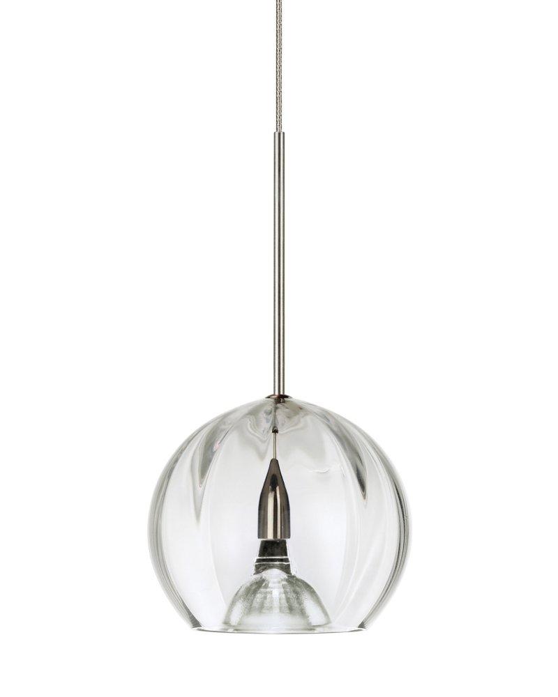 Pendant Optics Clear Polished Nickel LED MR16 4W EZ Jack