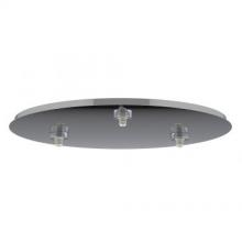 Stone Lighting CPEJRN3SNLED - Canopy Low Voltage 3 Light EZ Jack 12" Round Satin Nickel for LED
