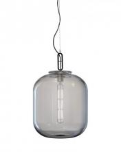 Stone Lighting PD331GYBLRTL8C - Pendant Max 14" Grey Glass Black Finish E26 LED 8W T10 2700K