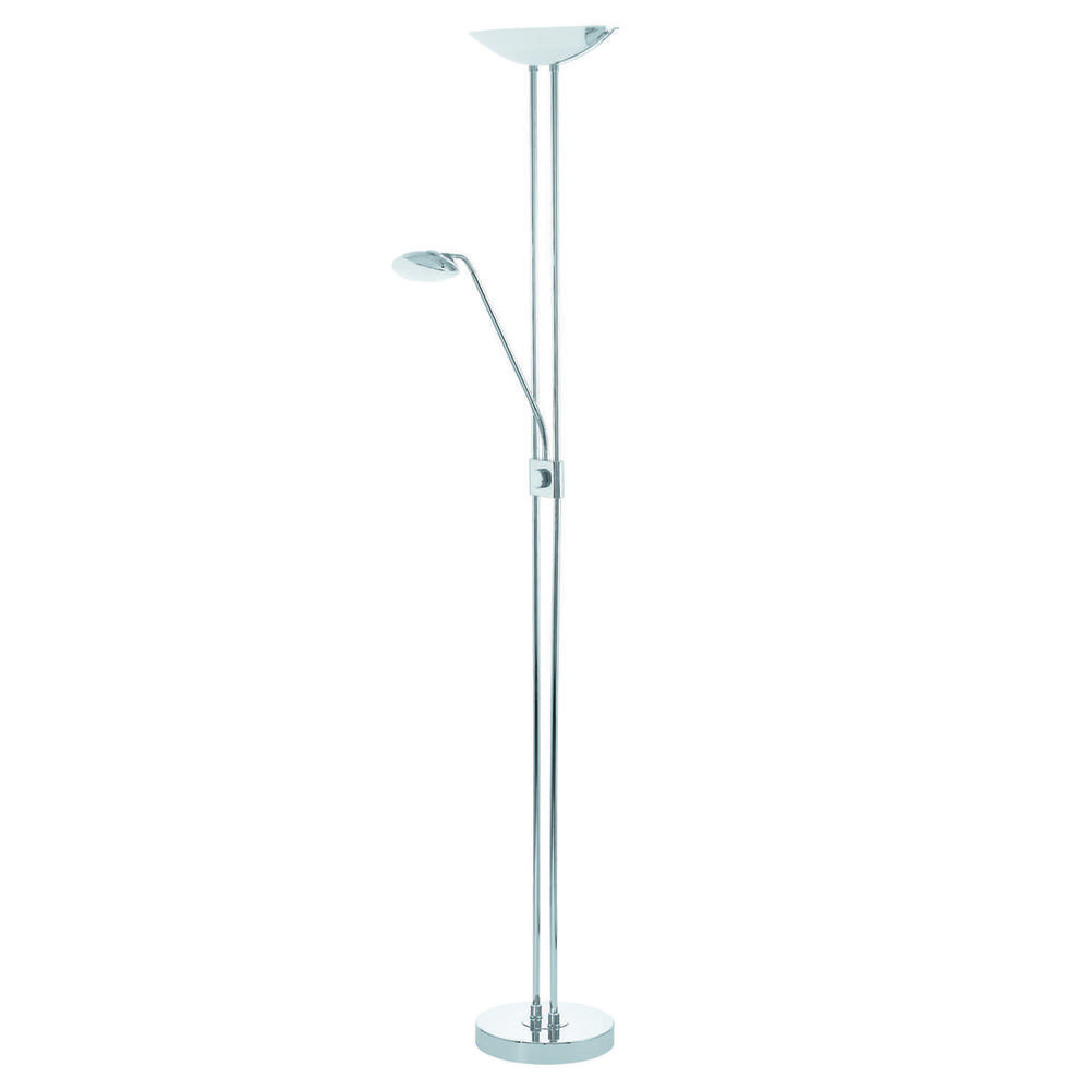 2 LT Integreated LED Floor Lamp w/ Chrome Finish & Adjustable Reading Lamp