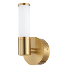 Eglo 204375A - 1 LT LED Bath/Vanity Light w/ Brushed Gold Finish & White Glass Shade