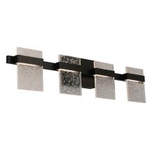 Eglo 204488A - 4 LT Integrated LED LED Bath/Vanity Light w/ Black Finish & Clear Seedy Acrylic Shade