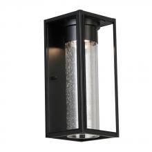 Eglo 204704A - 1 LT Integrated LED Outdoor Wall Light w/ Black Finish & Clear Seeded Glass Shade